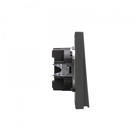 KR-78-0712-6 Выключатель STRONG 1 кл возвратный 10А с/у графит KRANZ