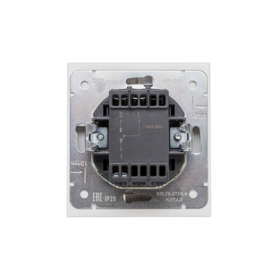 KR-78-0716-4 Выключатель STRONG 1 кл проходной (переключатель) с подсветкой 10А с/у жемчуг KRANZ