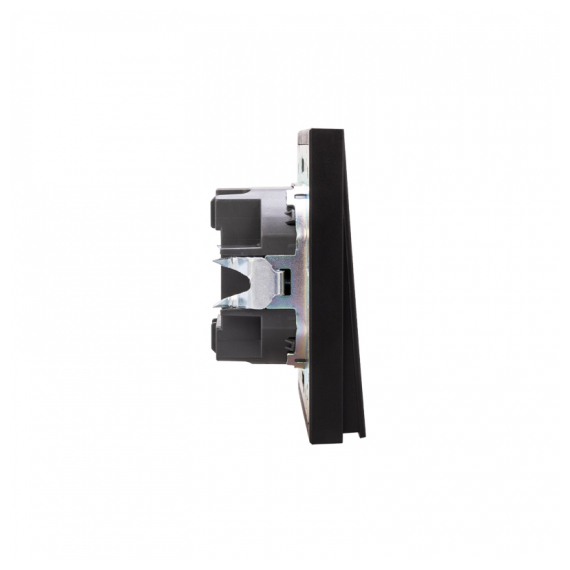 KR-78-0714-5 Выключатель STRONG 2 кл с подсветкой 10А с/у антрацит KRANZ