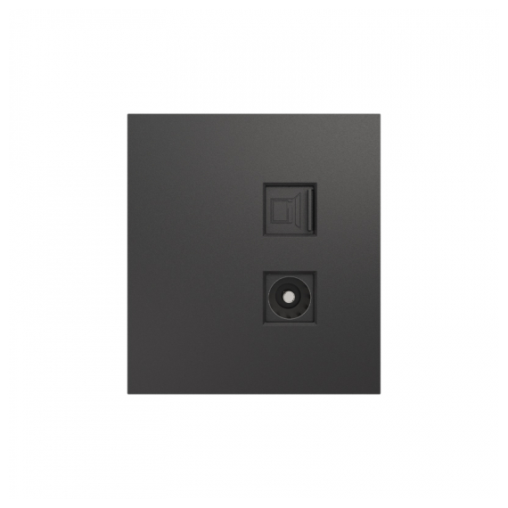 KR-78-0722-6 Розетка STRONG компьютерная RJ45 кат6 + TV с/у графит KRANZ
