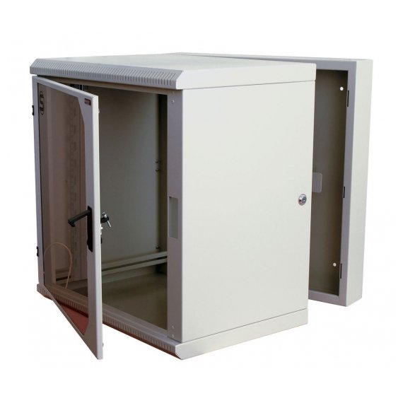 RECW-125H-GY Шкаф телекоммуникационный настенный 12U, 635x600x520мм, трехсекционный упрочненный AESP