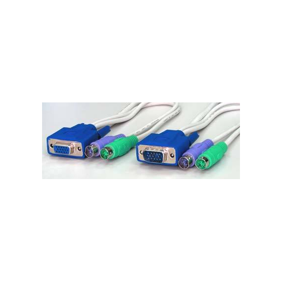 CBK102T Кабель REXTRON для KVM переключателей 3-на-3, 2xPS/2, D-Sub 15-pin (M-F), для KNV, 10м