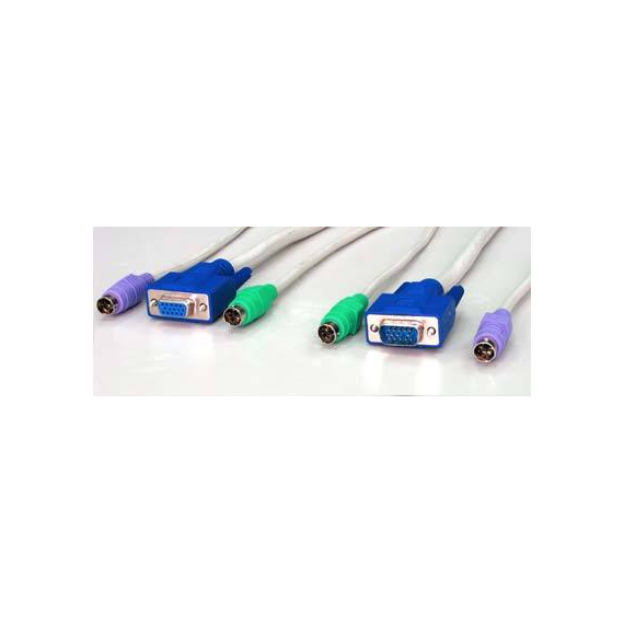 CBK302T Кабель REXTRON для KVM переключателей 3-на-3, 2xPS/2, D-Sub 15-pin (M-F), для KNV, 30м