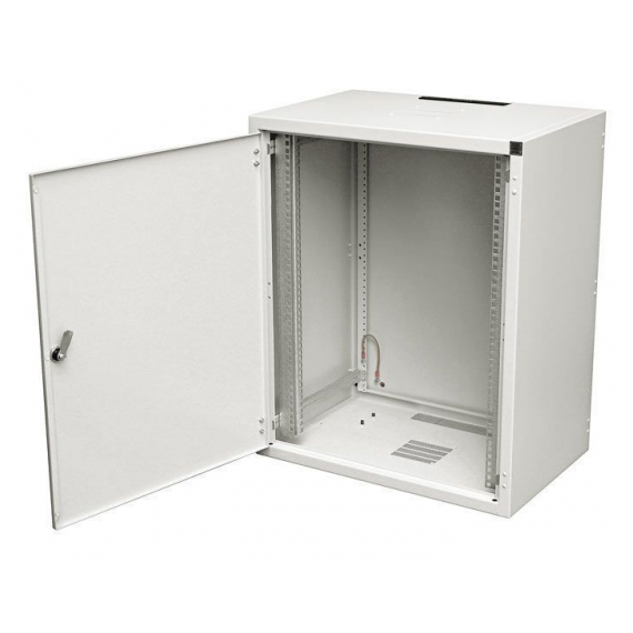 WZ-3504-01-M3-011 Шкаф настенный 19-дюймовый (19"), серия SJ2, 12U, 604x600х400, со стальной дверью, цвет серый (RAL 7035) (SJ-212) (собранный) ZPAS