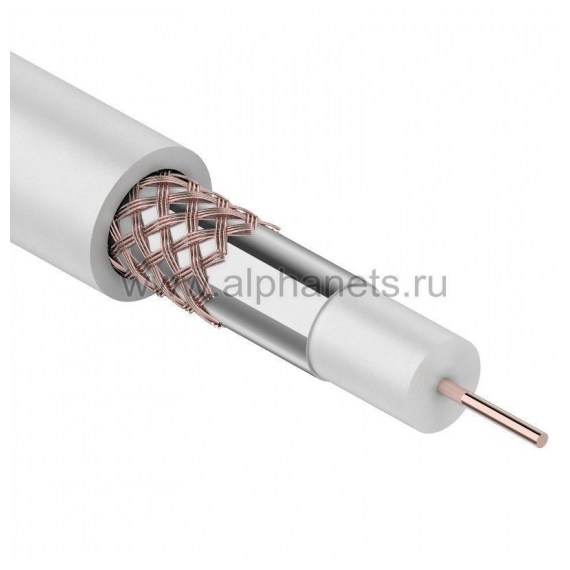 01-2651 Кабель коаксиальный медный RG-59U 75 Ом белый (305m) Rexant