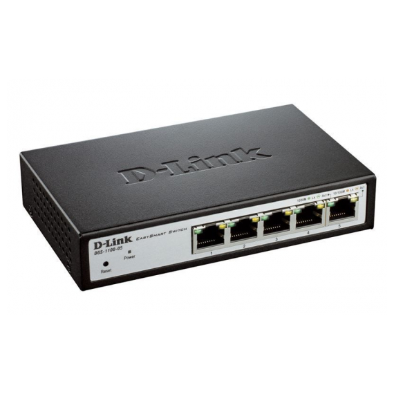 DGS-1100-05 Настраиваемый компактный коммутатор EasySmart с 5 портами 10BASE-T/100BASE-TX/1000BASE-T