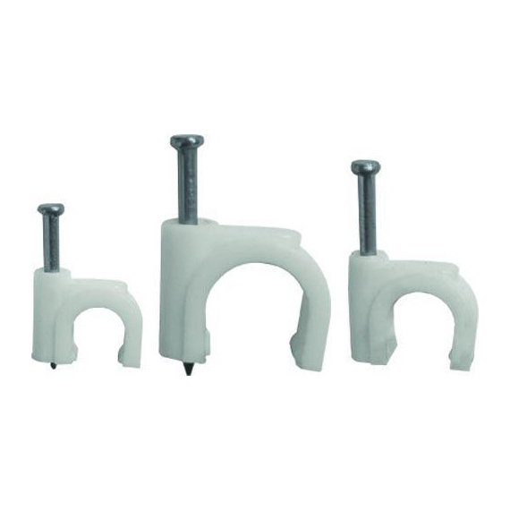07-4007 Скоба пластиковая с гвоздем (клипса) 7mm (50шт) Rexant