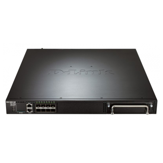 DXS-3600-16S Коммутатор с 8 фиксированными портами SFP+ с одним модулем расширения, одним источником питания переменного тока и тремя вентиляторами