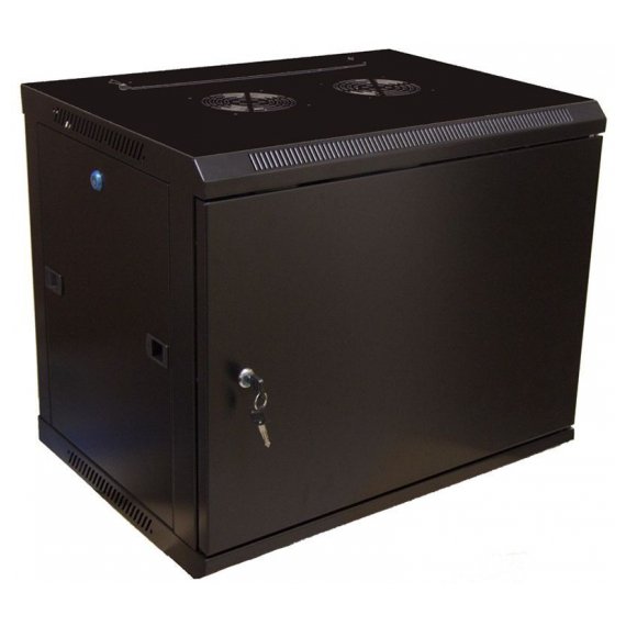NL-SA-6609-BM Шкаф настенный 19" 9U 600х600х501, металлическая дверь, черный Net-Link