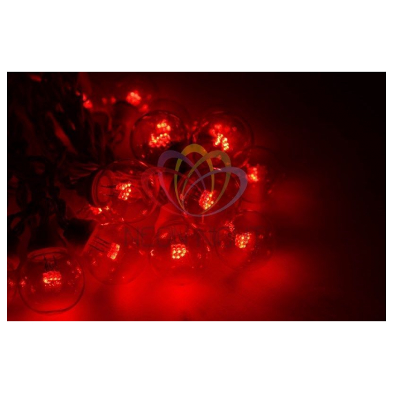 331-322 Готовый набор: Гирлянда "LED Galaxy Bulb String", 30 ламп, 10 м, в лампе 6 LED, цвет красный, провод черный каучуковый, влагостойкая IP54 Neon-Night