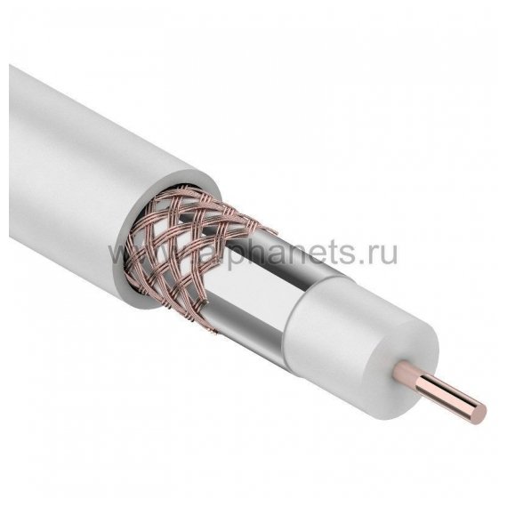 01-2206 Кабель коаксиальный медный RG-6U 75 Ом оплетка 32 жилы белый (100m) Proconnect