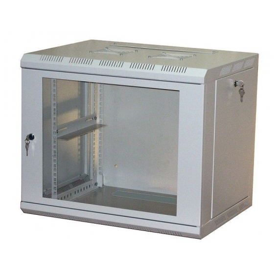 NL-SA-6412-G Шкаф настенный 19" 12U 600х450х635, стеклянная дверь, серый Net-Link