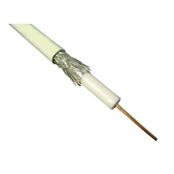 COAX-SAT703N-WH-500 Кабель коаксиальный SAT703N, 75 Ом, жила - 17 AWG (1.13 mm, медь,solid), экран - фольга+оплетка (луженная медь, 45%), изоляция PVC, белый (бухта 500 м) Hyperline