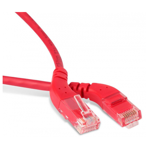 PC-APM-UTP-RJ45/L45-RJ45/R45-C6-5M-LSZH-RD Патч-корд U/UTP угловой, левый 45°-правый 45°, Cat.6, LSZH, 5 м, красный Hyperline