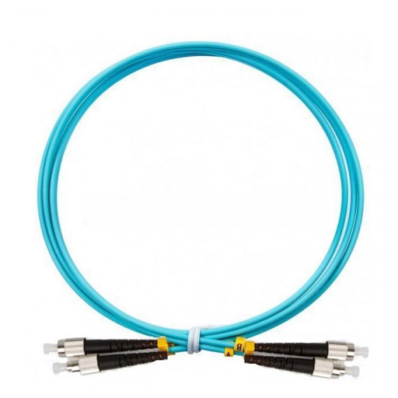 FC-D2-503-FC/PR-ST/PR-H-5M-LSZH-AQ Патч-корд волоконно-оптический (шнур) MM 50/125(OM3), FC-ST, duplex, LSZH, 5 м Hyperline