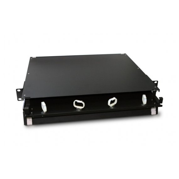 FO-19BX-1U-D1-3xSLT-W120H32-EMP Патч-панель 19” универсальная, пустой корпус, 1U, 1 выдвижной лоток (drawer 1U), 3 слота (3х1), вмещает 3 FPM панели с адаптерами или 3 CSS оптические кассеты 120х32 мм  Hyperline