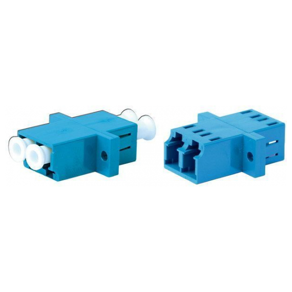 FA-P11Z-DLC/DLC-N/WH-BL Оптический проходной адаптер LC/UPC-LC/UPC, SM, duplex, корпус пластиковый, синий, белые колпачки Hyperline