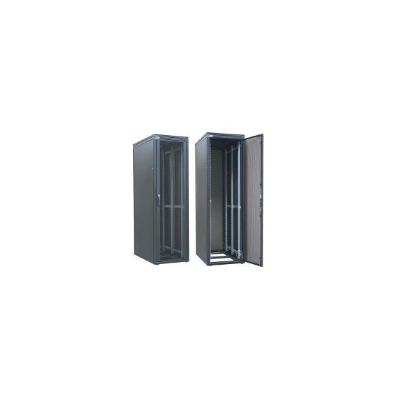 WZ-DCI-022-5(77)11-01-0000-2-161 Шкаф серверный/ЦОД/DataBox 47U, 2186x600х1200мм (ВхШхГ), передняя дверь сталь с перф. 80% с ручкой, задняя дверь двустворчатая перф. 80%, боковые сплош. панели, ножки, 2 пары 19" проф., черный (RAL 9005) (разобраный) ZPAS