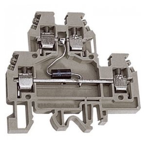 ZDSD005GR DKC / ДКС ZDSD005GR DAS.4/D5GR, 2х уровневый проходной зажим серый 4 кв.мм с диодом между уровнями 5В