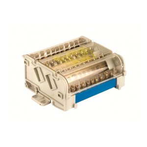 BD125154 DKC / ДКС BD125154 Блок распределительный на DIN рейку, 4 полюса, 125А, 15 отверстий (10отв. ф6, 2отв. ф6,9, 2отв. ф8, 1отв. ф9)