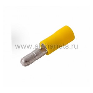 08-0531 Разъём штекерный изолированный (шт.d=5мм) 4-6мм (VM 5.5-156), желтый REXANT (Цена за шт., в уп. 100 шт.)