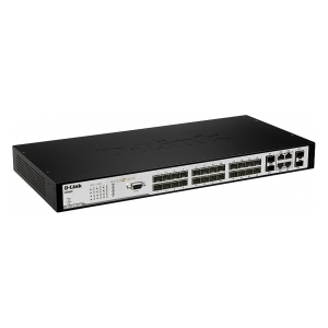 DES-3200-28F/UPS Управляемый коммутатор 2 уровня с 24 портами SFP + 4 комбо-портами 1000Base-T/SFP с блоком питания с функцией UPS