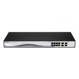 DES-1210-10/ME/RPS Управляемый коммутатор 2 уровня с 8 портами 10/100Base-TX и 2 комбо-портами 100/1000Base-T/SFP с разъемом для внешнего блока питания