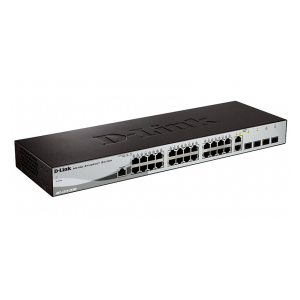 DES-1210-28/ME/UPS/B Управляемый коммутатор 2 уровня с 24 портами 10/100Base-TX, 2 портами 100/1000Base-X SFP и 2 комбо-портами 100/1000Base-T/SFP с блоком питания с функцией UPS