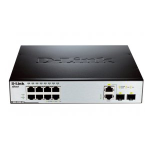 DES-3200-10/DC Управляемый коммутатор 2 уровня с 8 портами 10/100Base-TX, 1 портом 100/1000Base-X SFP и 1 комбо-портом 100/1000Base-T/SFP с блоком питания