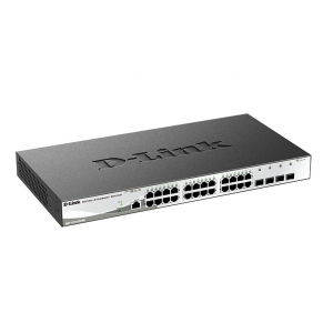 DGS-1210-28X/ME/UPS Управляемый коммутатор 2 уровня с 24 портами 10/100/1000Base-T и 4 портами 10GBase-X SFP+ с блоком питания с функцией UPS