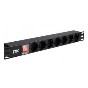PH13-7D3 ITK PDU 7 розеток немецкий стандарт, с выключателем и защитой от перенапряжения, вх.С14