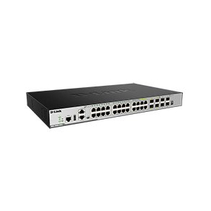 DGS-3630-28TC Управляемый стекируемый коммутатор 3 уровня с 20 портами 10/100/1000Base-T, 4 комбо-портами 10/100/1000Base-T/SFP, 4 портами 10GBase-X SFP+ и программным обеспечением MPLS Image (MI)