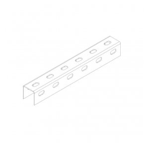 СП404015U3-3 Профиль монтажный U-образный перфорированный 40х40х3000 (1,5 мм)