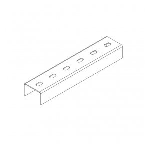 СП604020U1-3 Профиль монтажный U-образный 60х40х3000 (2 мм)