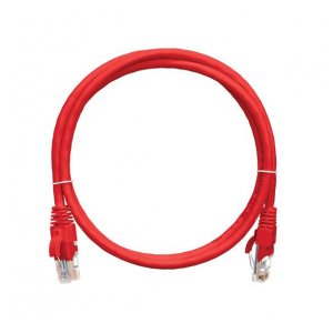 NMC-PC4UD55B-003-C-RD Коммутационный шнур NIKOMAX U/UTP 4 пары, Кат.5е (Класс D), 100МГц, 2хRJ45/8P8C, T568B, заливной, с защитой защелки, многожильный, BC (чистая медь), 24AWG (7х0,205мм), LSZH нг(А)-HFLTx, красный, 0,3м
