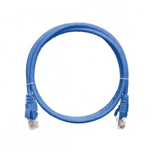 NMC-PC4UD55B-030-C-BL Коммутационный шнур NIKOMAX U/UTP 4 пары, Кат.5е (Класс D), 100МГц, 2хRJ45/8P8C, T568B, заливной, с защитой защелки, многожильный, BC (чистая медь), 24AWG (7х0,205мм), LSZH нг(А)-HFLTx, синий, 3м