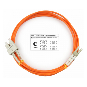 Cabeus FOP-62-LC-SC-2m Шнур оптический duplex LC-SC 62,5/125 mm 2м LSZH
