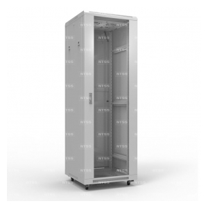 NTSS-R47U8080GS-BL 19" напольный шкаф ПРЕМИУМ 47U 800х800 мм, передняя дверь стекло, регулируемые опоры, RAL 9005