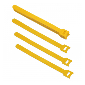 Cabeus CLAMP-180-YL Хомут для кабеля, липучка с мягкой застежкой, 180x14 мм, желтый (10 шт.)
