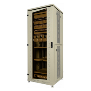 REC-6476S-GBB-BK Шкаф напольный МТК 19", 47U, 2276x600x600 мм, разборный, дверь со стеклом, черный AESP