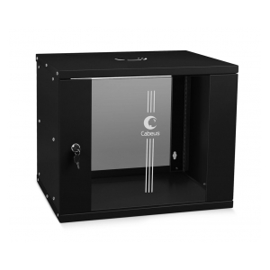 Cabeus WSC-05D-6U55/45-BK Шкаф телекоммуникационный настенный 19" 6U, серия LIGHT разборный, дверь стекло, цвет