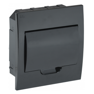 MKP13-V-08-41-K02 Корпус модульный пл. встр. ЩРВ-П-8 черный черн. дв. IP41 IEK