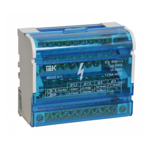 YND10-4-11-125 Шины на DIN-рейку в корпусе (кросс-модуль) ШНК 4х11 3L+PEN ИЭК