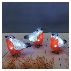 513-346 Акриловая светодиодная фигура «Семья снегирей» 16х9х13 см, 40 LED, IP65, понижающий трансформатор в комплекте NEON-NIGHT