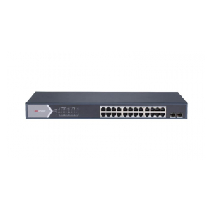 Hikvision DS-3E1526P-EI L2, Смарт-управляемый коммутатор, 24 1000M PoE-порт, 2 1000M SFP-порт, 802.3af/at, бюджет PoE 370Вт