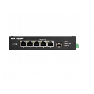Hikvision DS-3T0306HP-E/HS Коммутатор неуправляемый, 3 RJ45 100M PoE с грозозащитой 6кВ; ,1 100M порт поддерживает HiPoE 60Вт,1 1000М SFP порт, 1 RJ45 1000M Ethernet ; бюджет PoE 60Вт