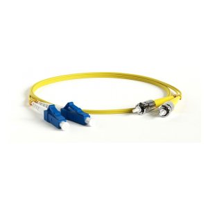 FC-D2-9-LC/UR-ST/AR-H-0.5M-LSZH-YL Патч-корд волоконно-оптический (шнур) SM 9/125 (OS2), LC/UPC-ST/APC, 2.0 мм, duplex, LSZH, 0.5 м Hyperline