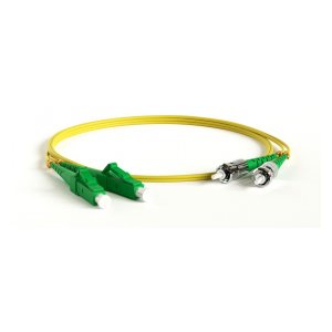 FC-D2-9-LC/AR-ST/AR-H-1.5M-LSZH-YL Патч-корд волоконно-оптический (шнур) SM 9/125 (OS2), LC/APC-ST/APC, 2.0 мм, duplex, LSZH, 1.5 м Hyperline
