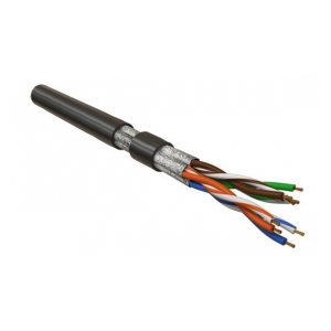 UFTP4-C6-P26-IN-LSZH-BK-500 (500 м) Кабель витая пара, экранированная U/FTP, категория 6, 4 пары (26 AWG), многожильный (patch), каждая пара в фольге, LSZH, черный Hyperline