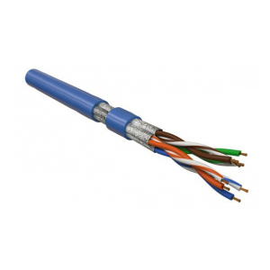 UFTP4-C6-P26-IN-LSZH-BL-500 (500 м) Кабель витая пара, экранированная U/FTP, категория 6, 4 пары (26 AWG), многожильный (patch), каждая пара в фольге, LSZH, синий Hyperline